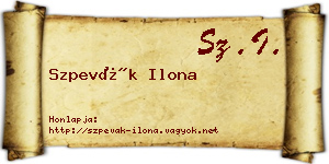 Szpevák Ilona névjegykártya